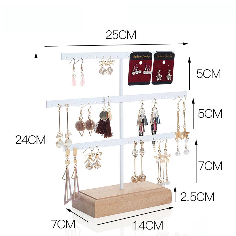 Jewelry stand in metal with 3 tiers earrings