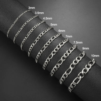 Armband 3-10mm Curb  och Figaro kedja