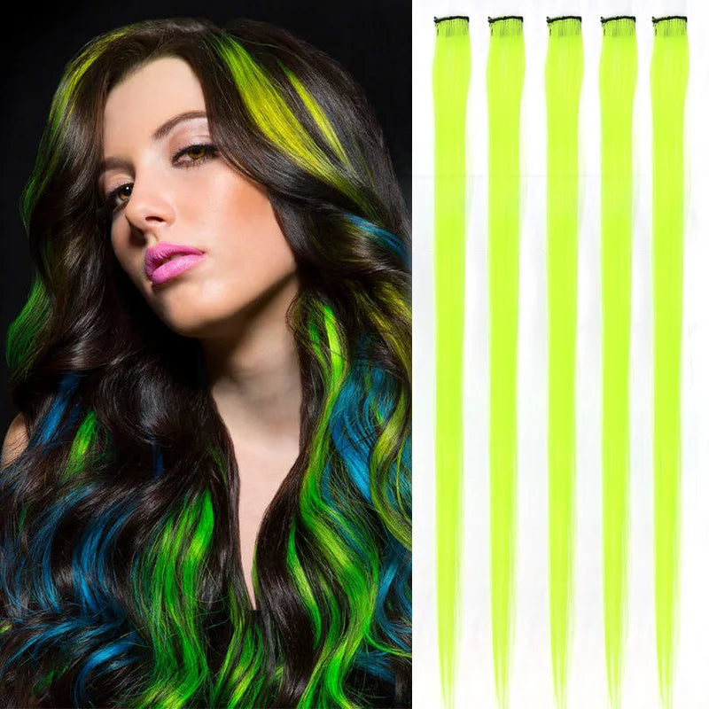Hair extensions färgade slingor