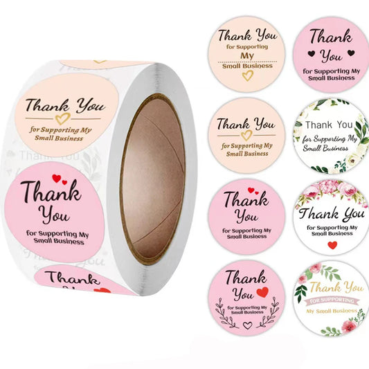 Klistermärken" thank you" rulle