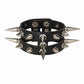 goth punk armband svart läder med nitar i olika motiv