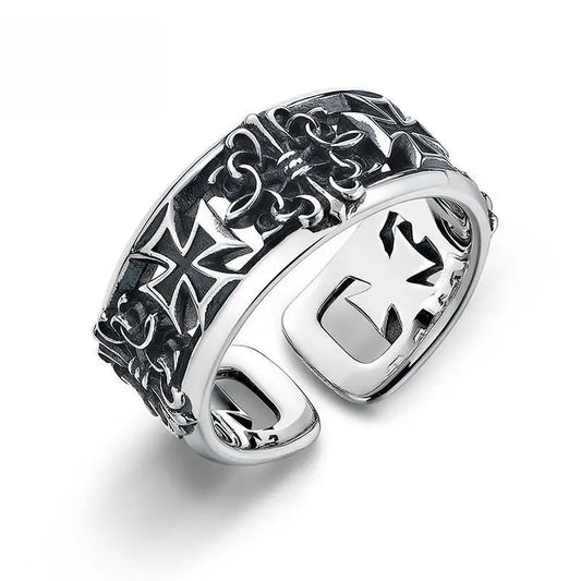 Ring för men silver med kors