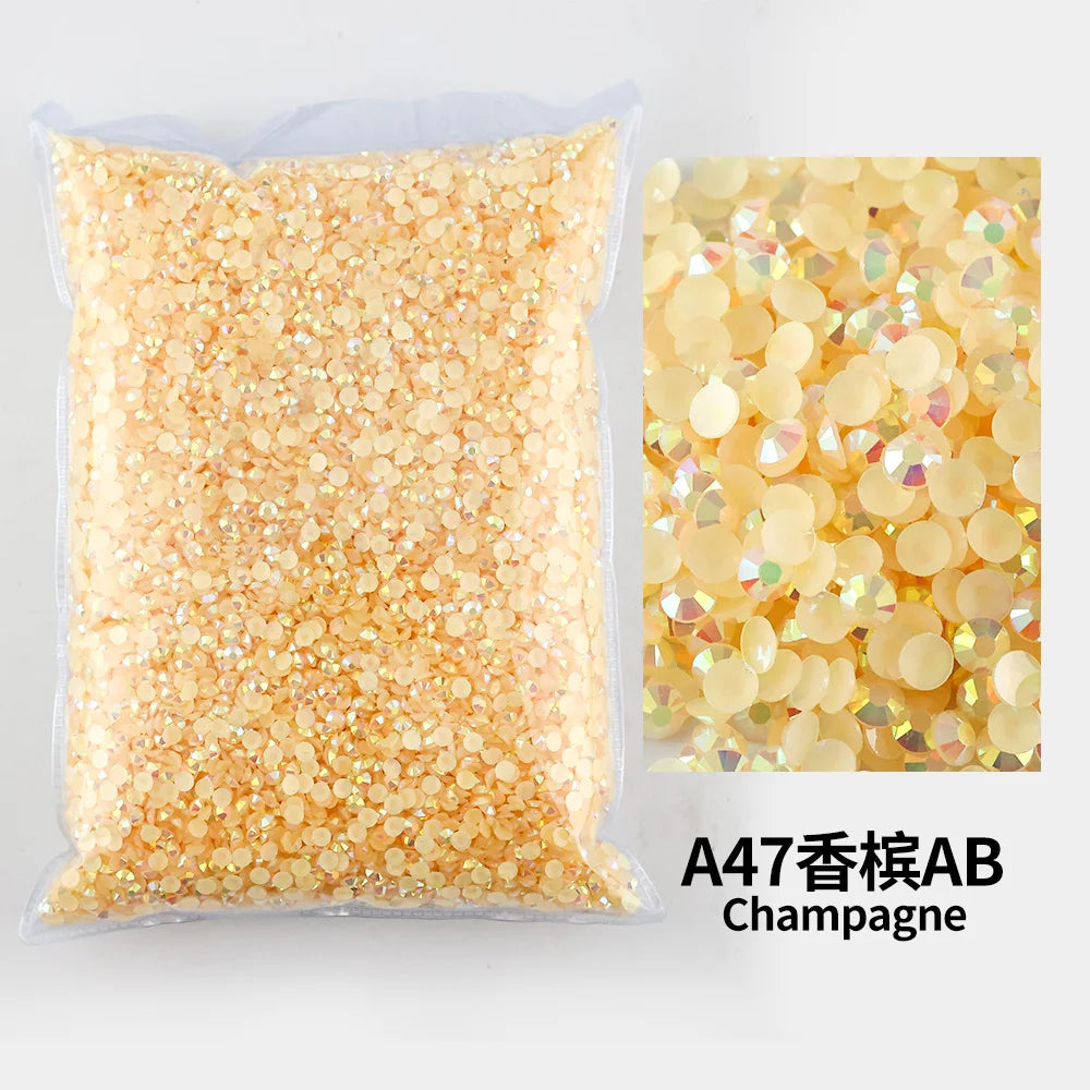 Strass stenar Resin olika  Gula/Orange/ Bruna nyanser