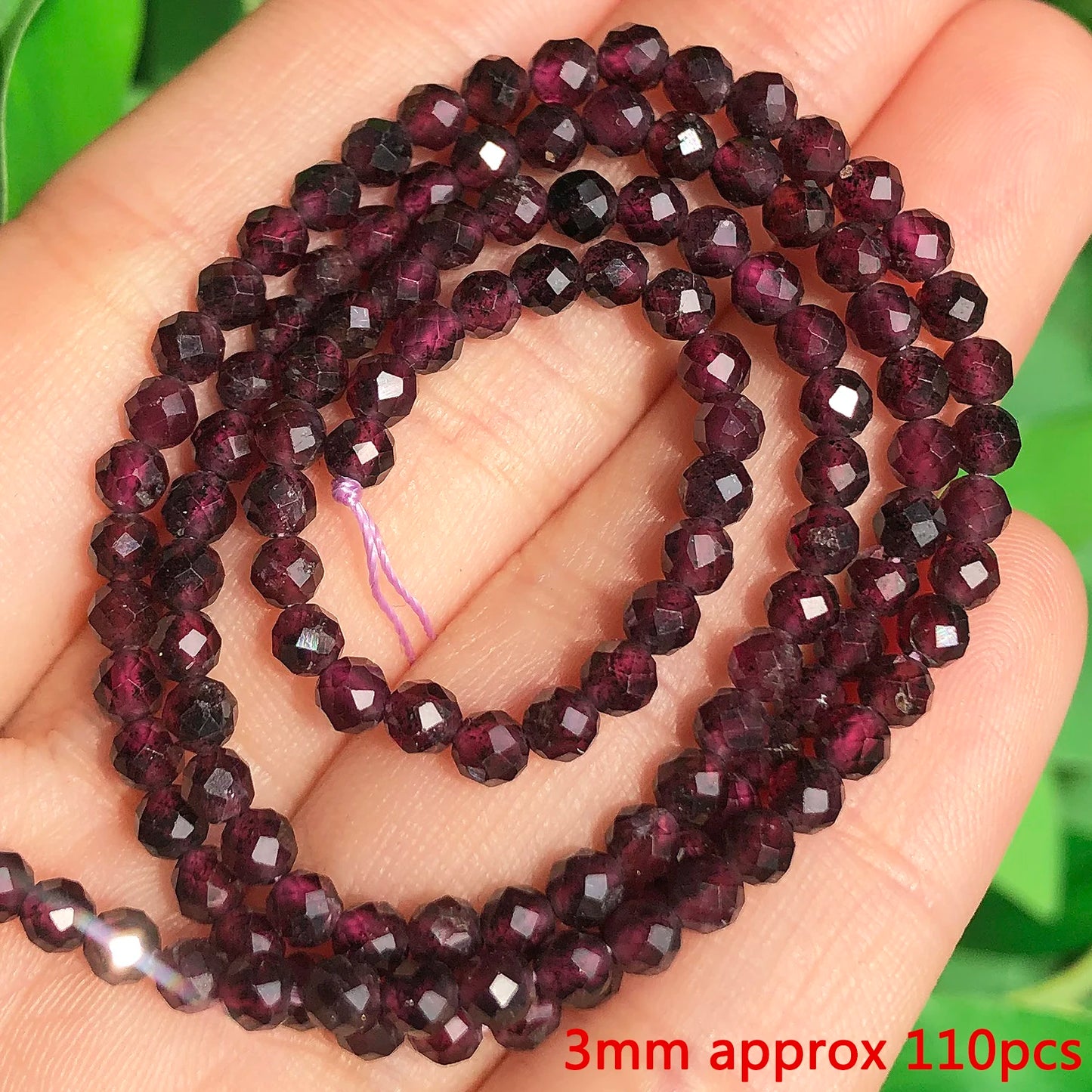 Naturel Garnet ädelsten pärlor