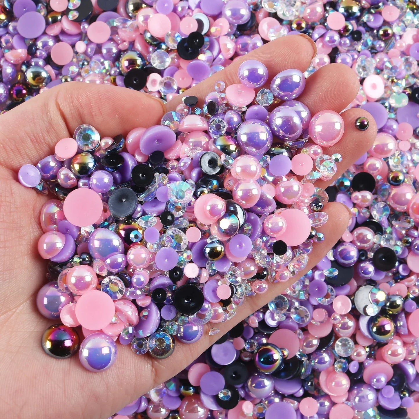 Mixed sizes and colors with Flatback beads