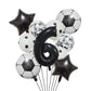Ballong set med siffra och fotbolls motiv