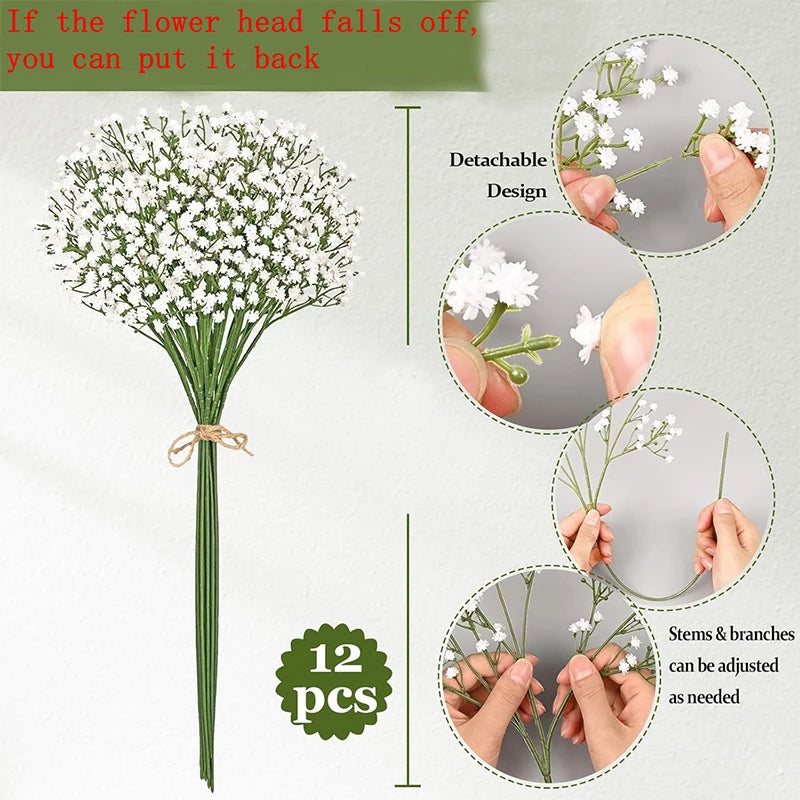 Blombukett fake Gypsophila blommor
