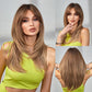 Wig with straight medium-length hair
