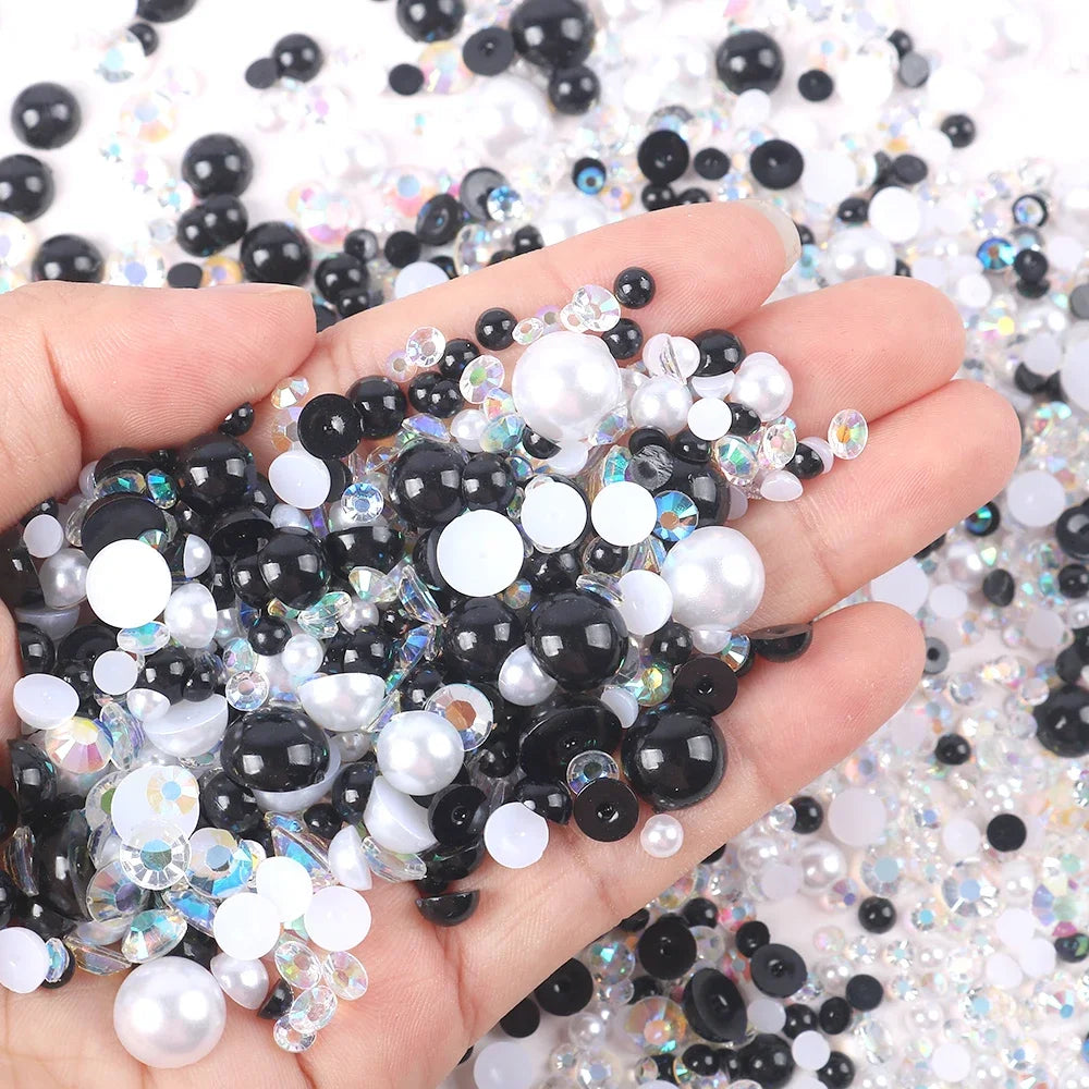 Mixed sizes and colors with Flatback beads