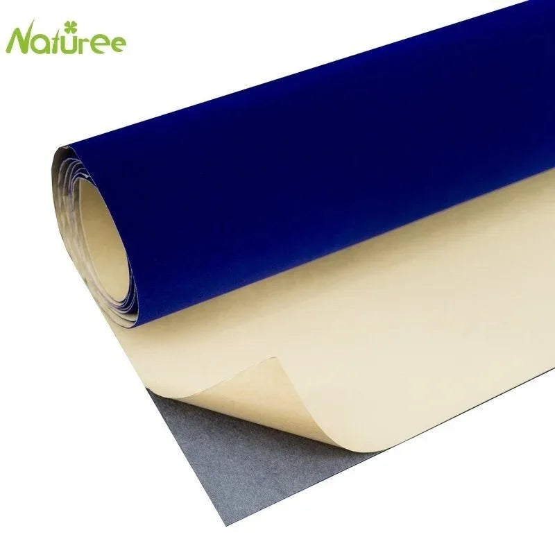 Self-adhesive fabric velvet Dark blue