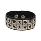 goth punk armband svart läder med nitar i olika motiv