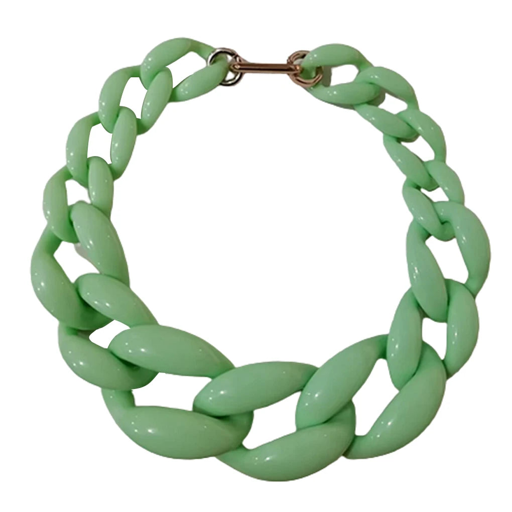 Fashion halsband grov bred akryl kedja