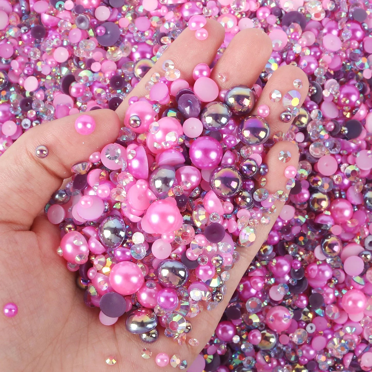 Mixed sizes and colors with Flatback beads