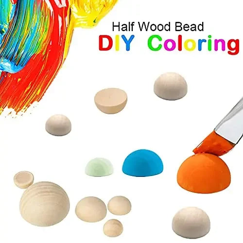 Half round wooden balls in different sizes