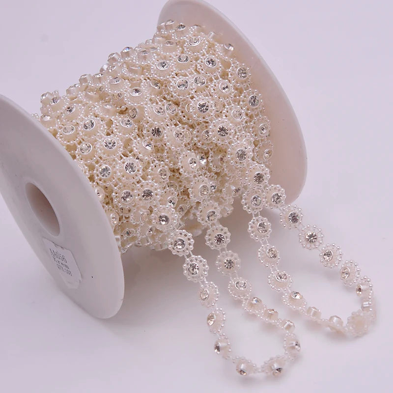 Strass band med runda strass plattor