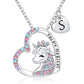 Halsband barn hjärta med unicorn