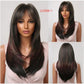 Wig with straight medium-length hair