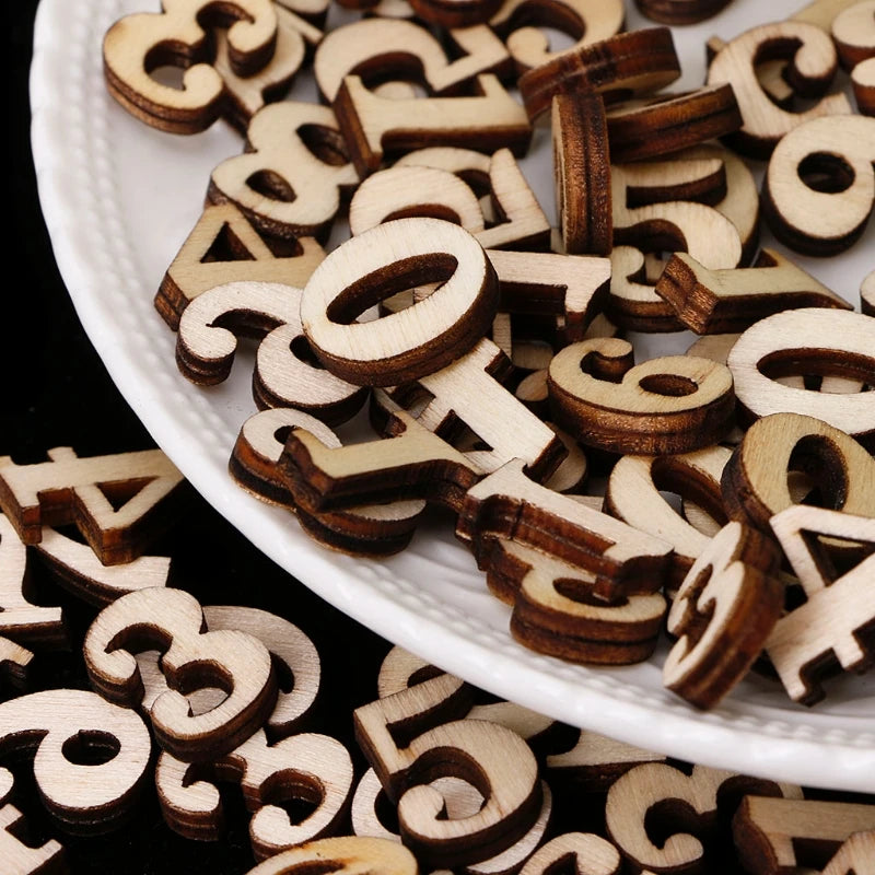 100 small wooden numbers 