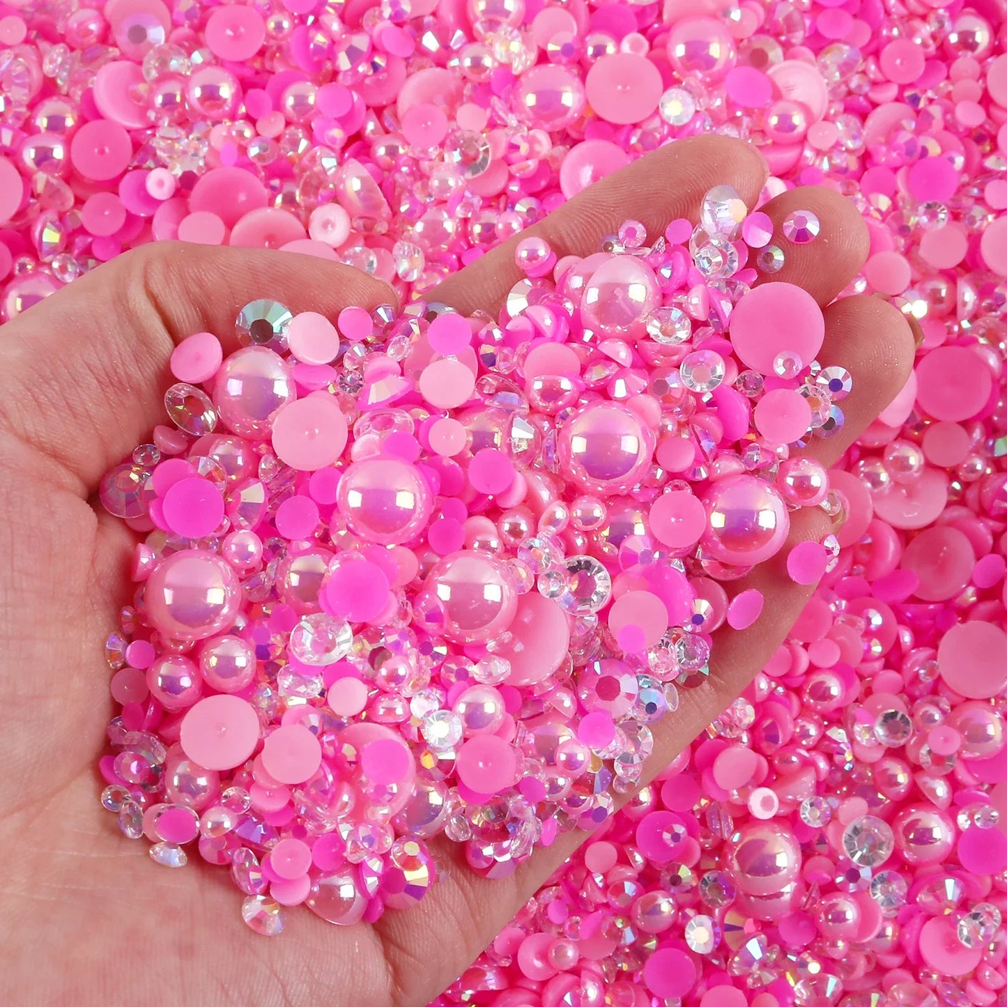 Mixed sizes and colors with Flatback beads