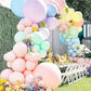 Stora pastellfärgade ballonger