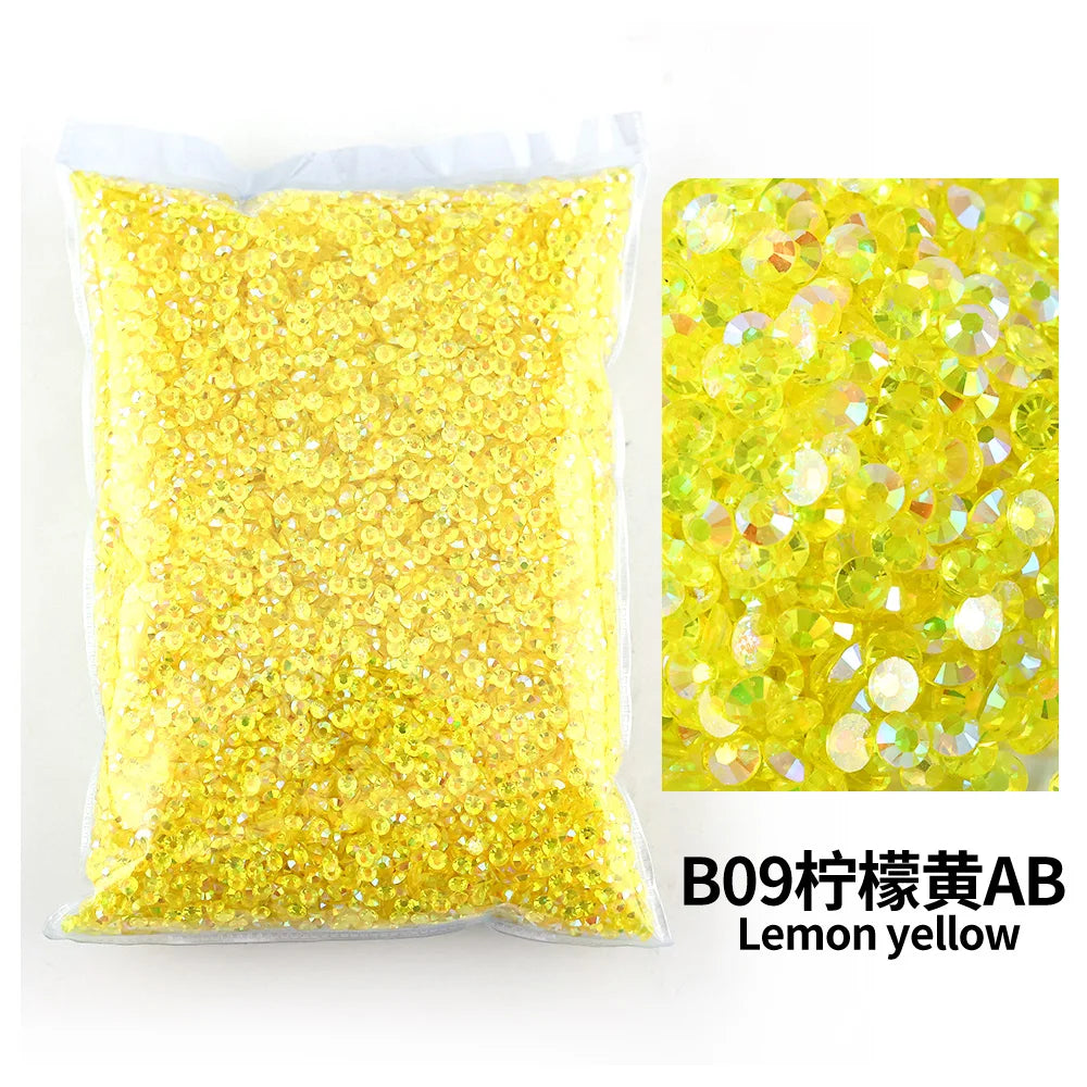 Strass stenar Resin olika  Gula/Orange/ Bruna nyanser