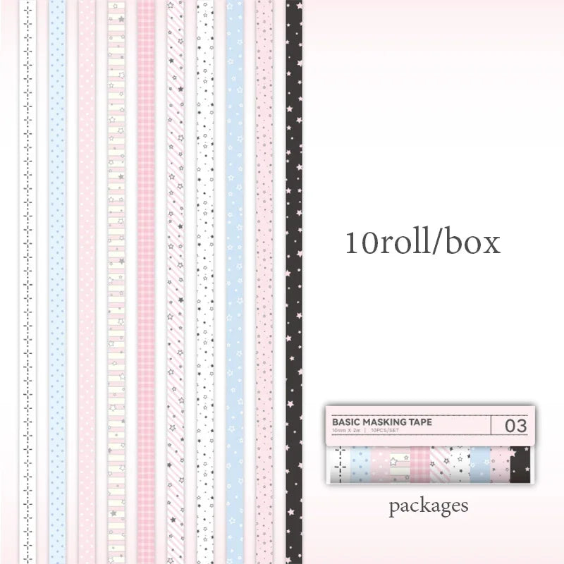 10-pack of paper tape in different colors