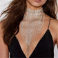 Lyxigt halsband med strass kedjor
