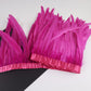 10 meters rooster feathers on ribbon