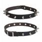 Tight leather necklace with studs