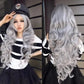 Wig long curly gray hair 