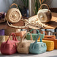 100M natural raffia paper yarn mixed colors 