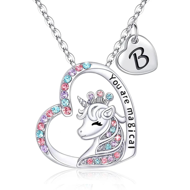 Halsband barn hjärta med unicorn