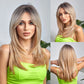 Wig with straight medium-length hair