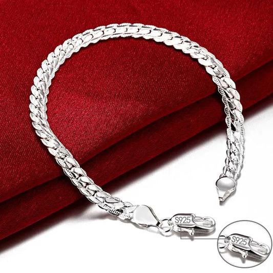 armband med kedja i äkta silver