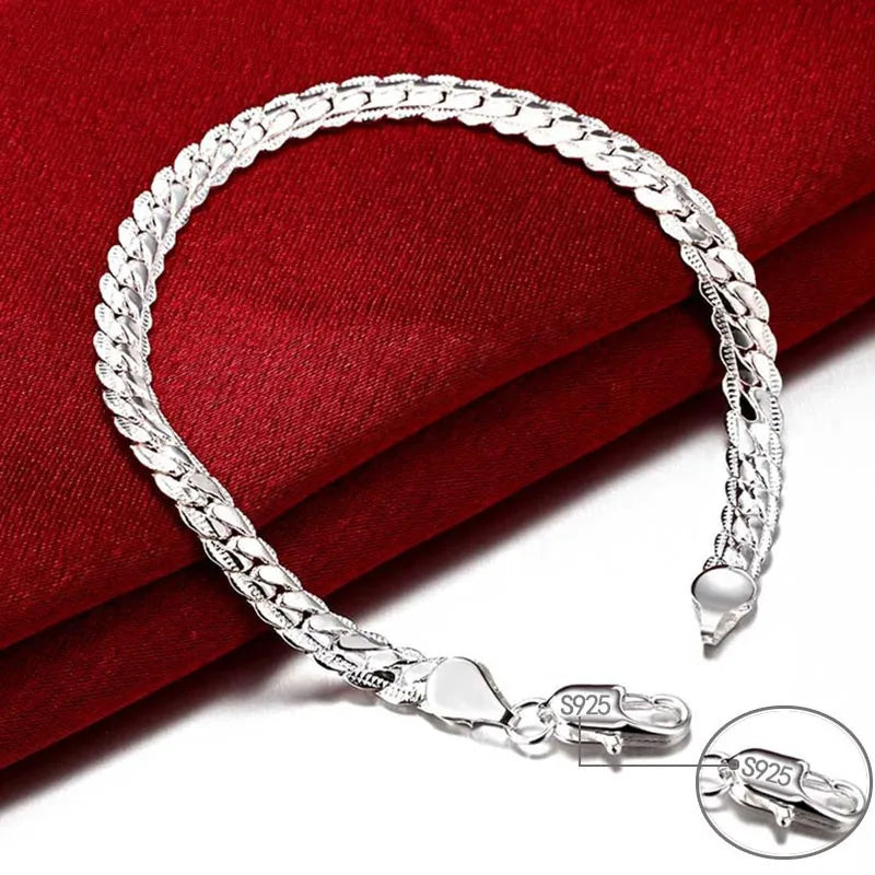 armband med kedja i äkta silver