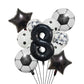Ballong set med siffra och fotbolls motiv