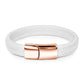 Armband vit flätad läder