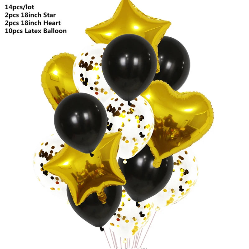 Ballong kit 14-pack metallic och paljett ballong
