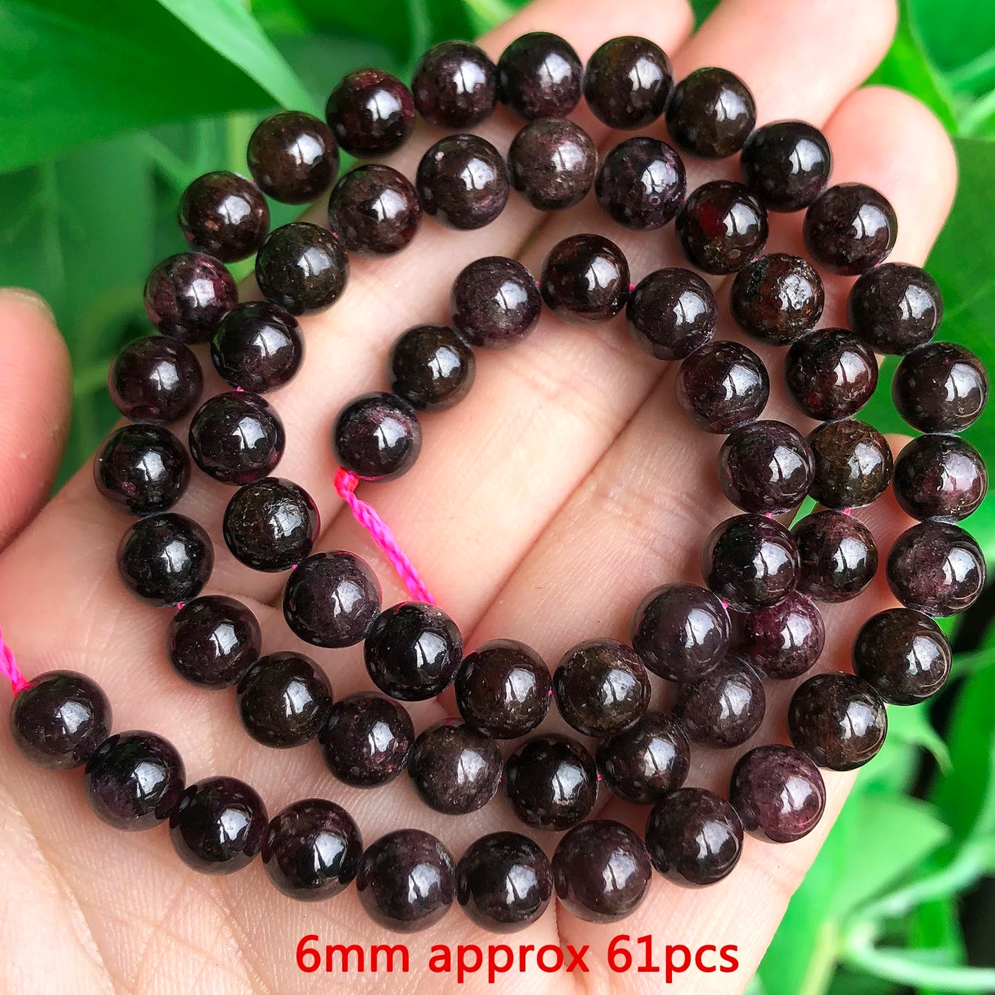 Naturel Garnet ädelsten pärlor