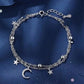 Armband med måne&stjärna berlocker i äkta silver