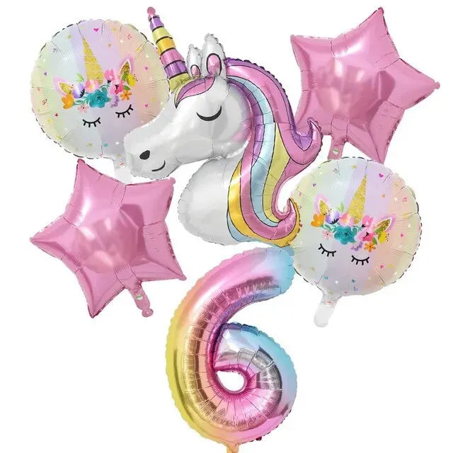 Ballong paket med unicorn och siffra