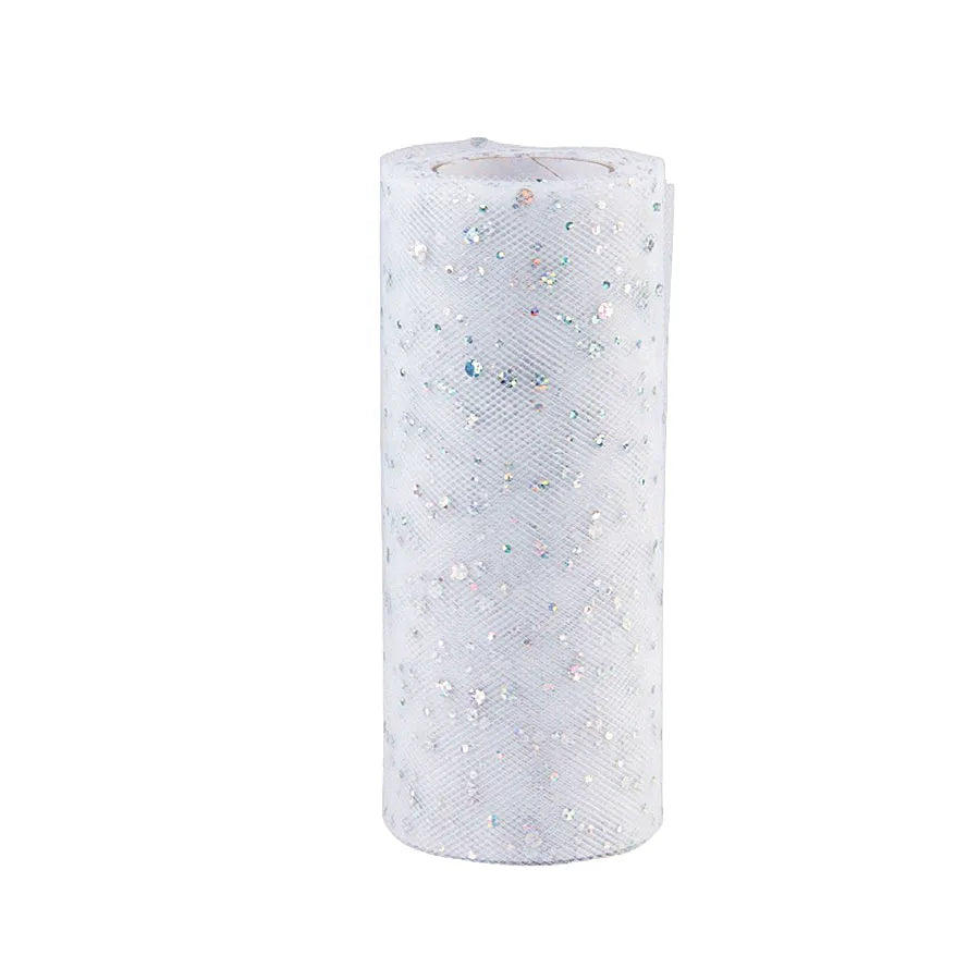 Tulle fabric with glitter sequins 