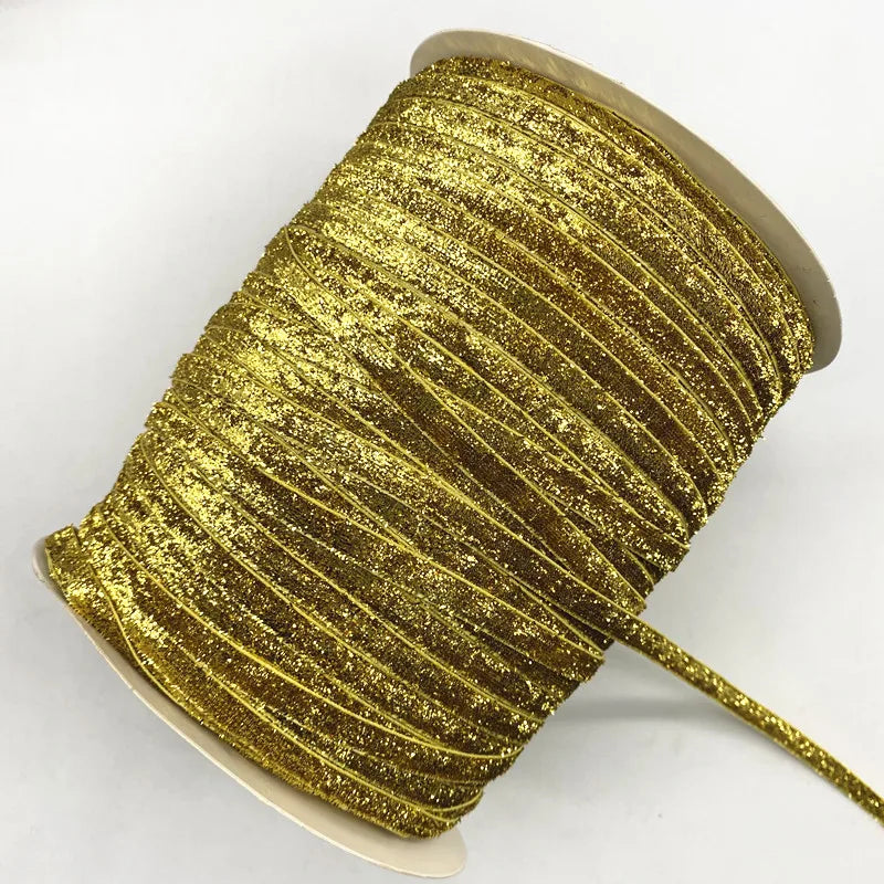 Glittrande sammets band 6mm