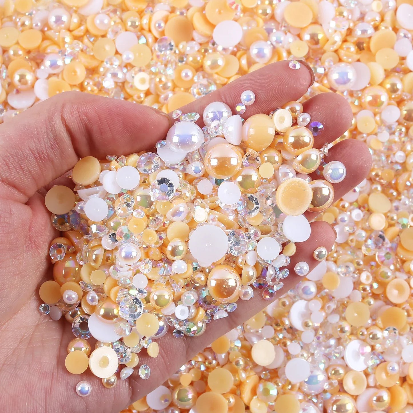 Mixed sizes and colors with Flatback beads