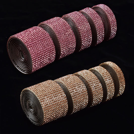 Strasstejp Silver /Rosa/Guldbrun