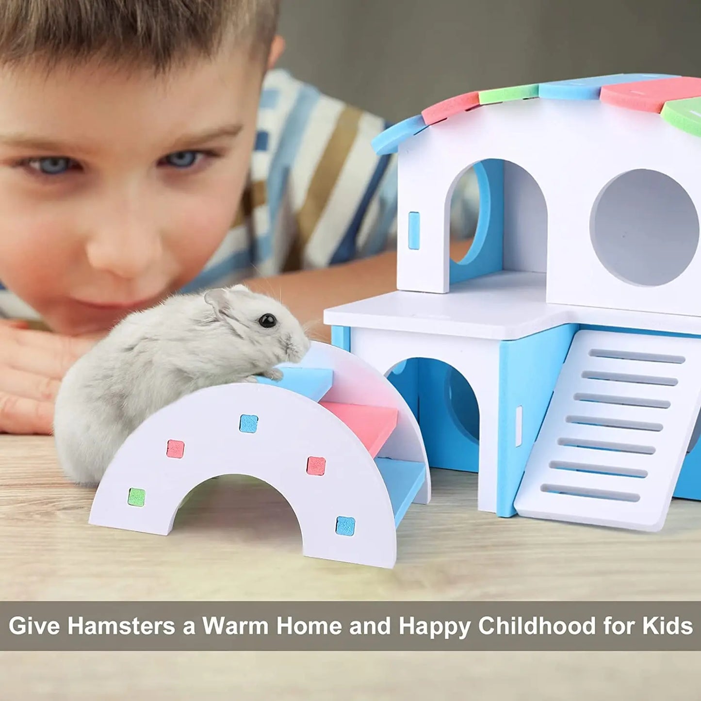 Små hus och lek ställning för hamster