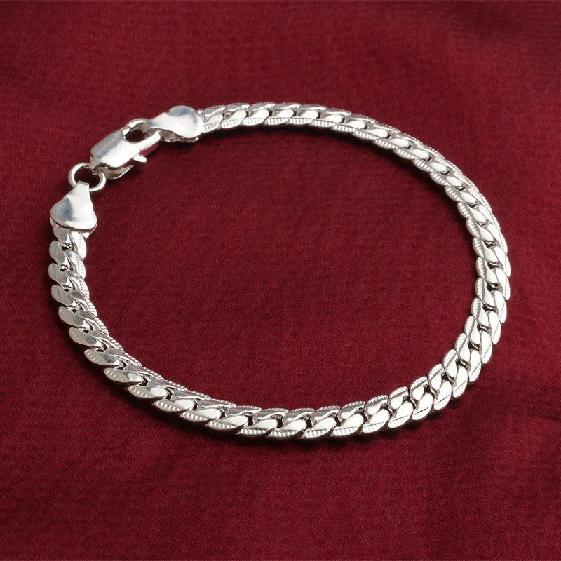 armband med kedja i äkta silver