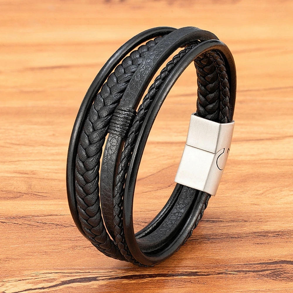 Armband flera Läder snöre