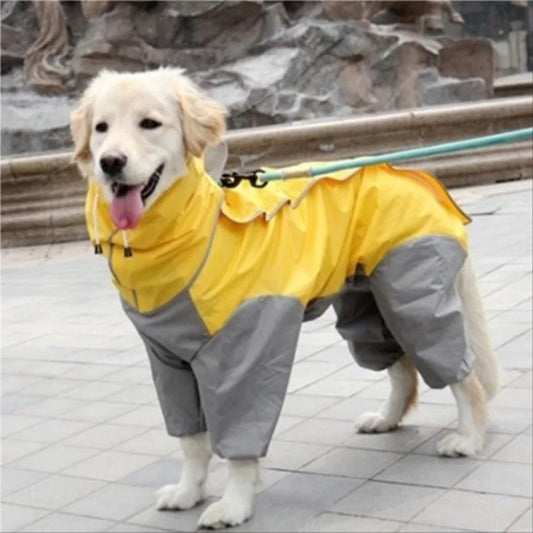Regn jacka med ben för stor hund