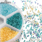 Bead boxes with seed beads in bright colors